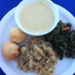 Saltfish and Cabbage, Callaloo, Cornmeal Porridge ©JohnnaKnowsGoodFood