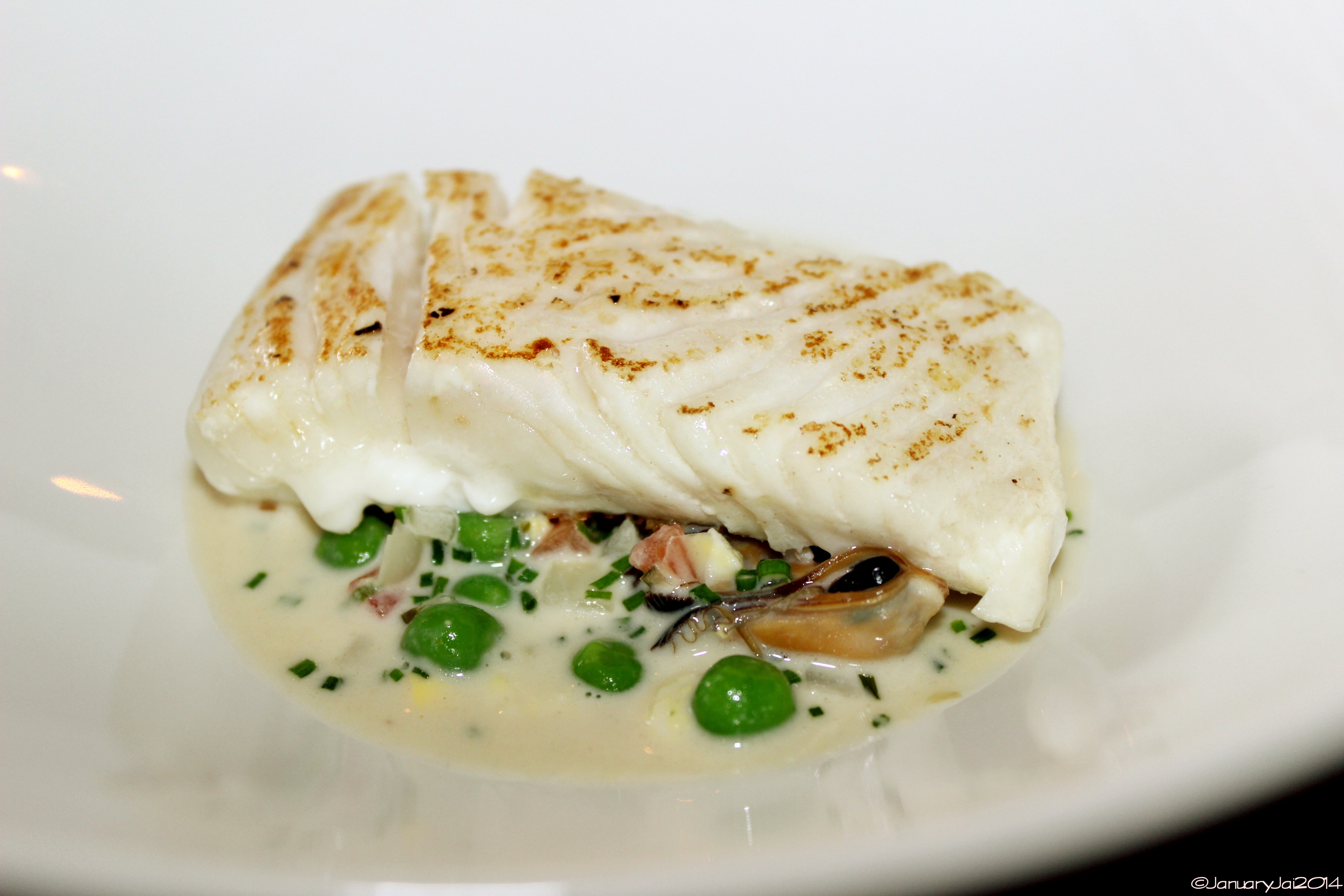 Halibut with Mussel Sauce